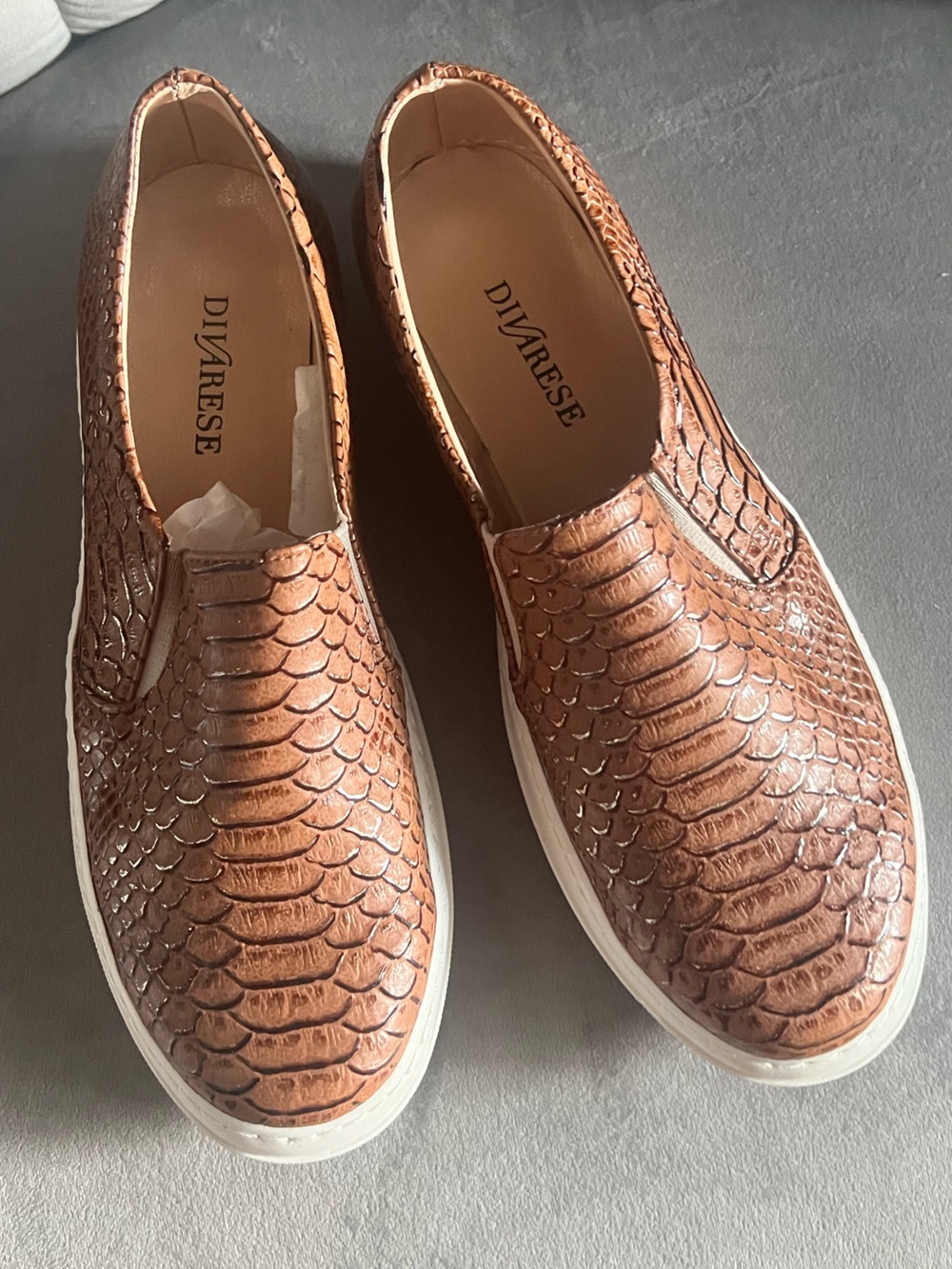 Diverse Snake-Embossed Slip-On Sneakers